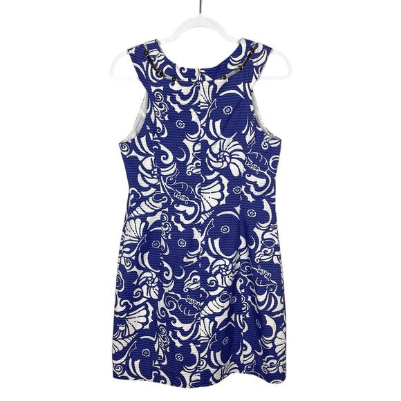 Lilly Pulitzer Lindy Dress Spectrum Blue Tide Pools Size 6 Beach SeaShell Resort - Picture 7 of 13